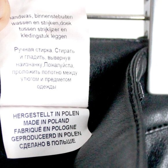 Riani Designer Black Faux Leather Pants Size 12 - Picture 15 of 15